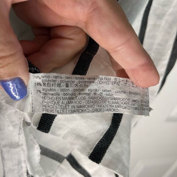 Zara Striped 3/4 Balloon Sleeved Top Women’s Small Oversized - Picture 8 of 8